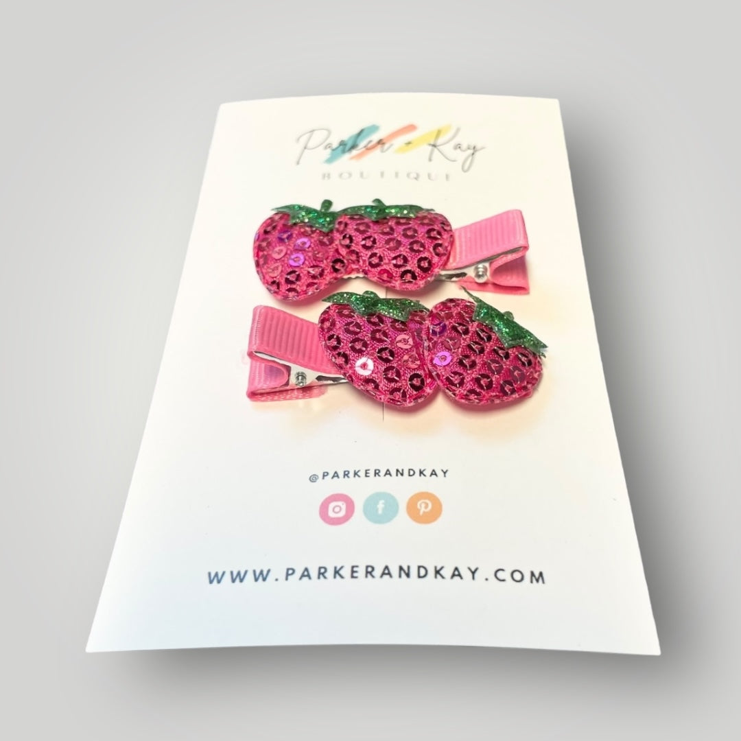 Strawberry Shimmer Clips