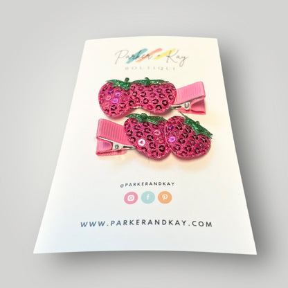 Strawberry Shimmer Clips