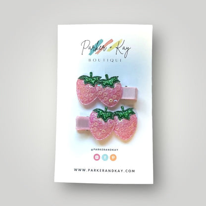 Strawberry Shimmer Clips