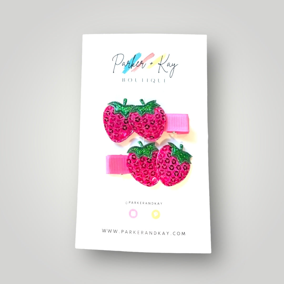 Strawberry Shimmer Clips