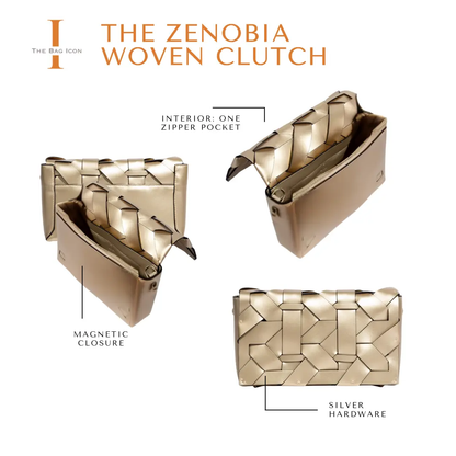 THE ZENOBIA WOVEN CLUTCH