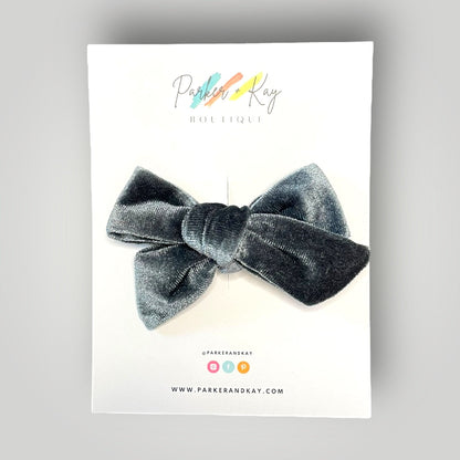 Velour Hair Bow | Clip, Headband, or Pigtail Clips
