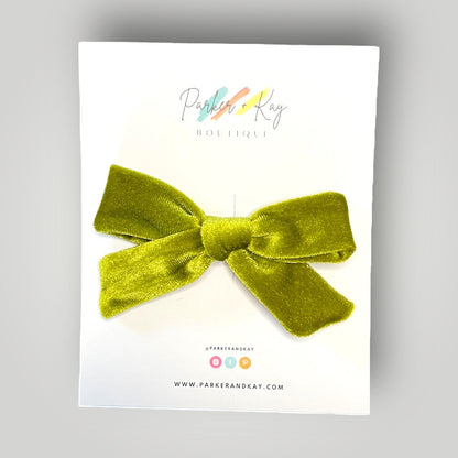 Velour Hair Bow | Clip, Headband, or Pigtail Clips