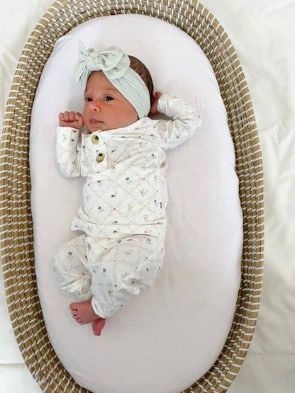 Vintage Blooms 2pc Henley Bamboo Pajamas