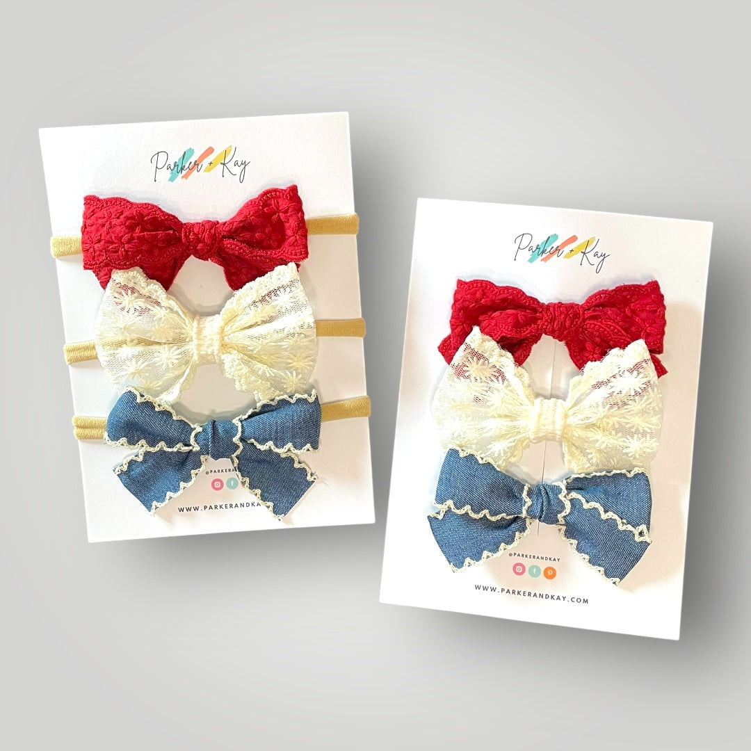 Little Liberty Hair Bow Trio