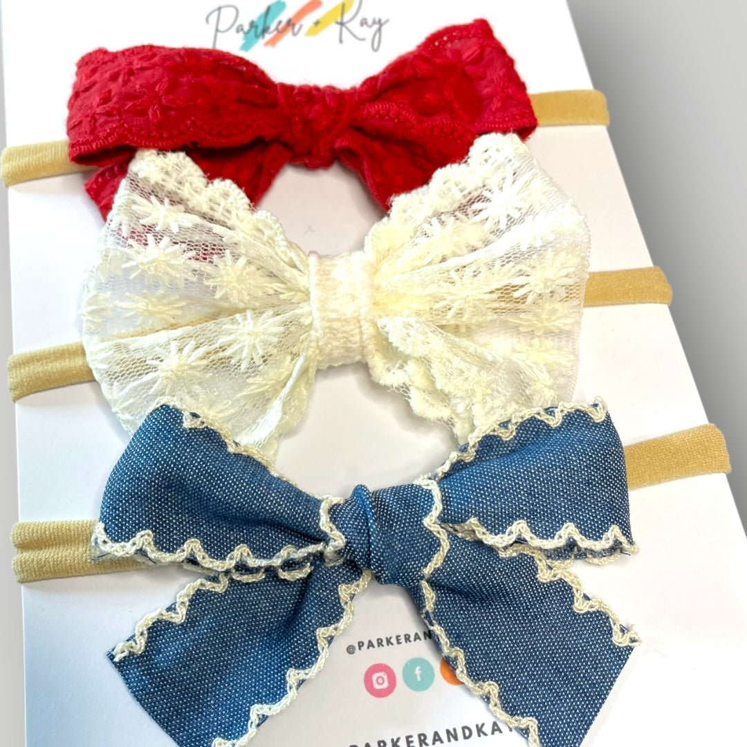 Little Liberty Hair Bow Trio