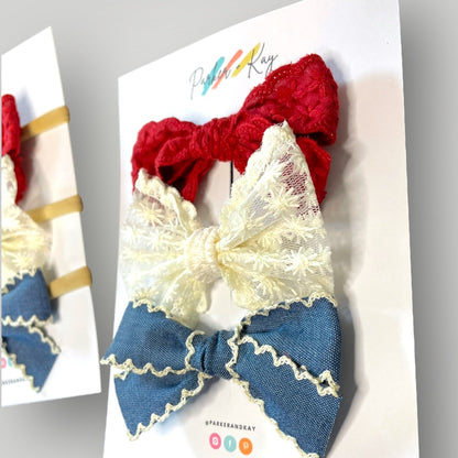 Little Liberty Hair Bow Trio