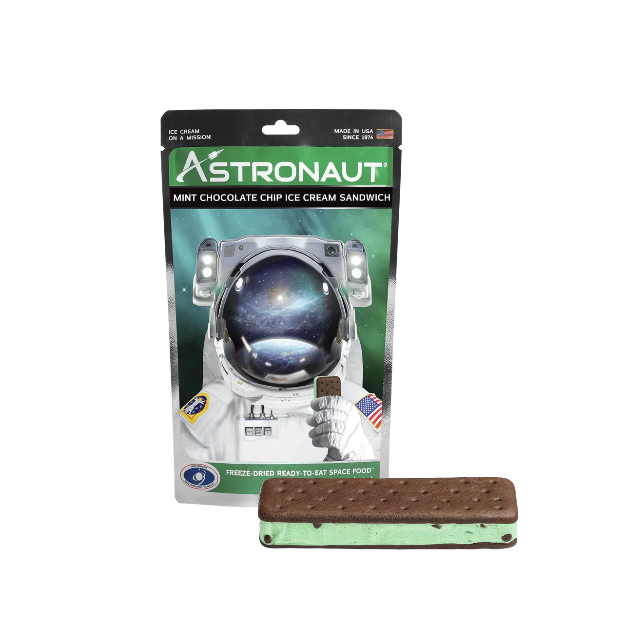 Astronaut Mint Choc Chip Ice Cream, Freeze Dried
