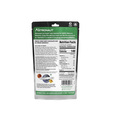 Astronaut Mint Choc Chip Ice Cream, Freeze Dried