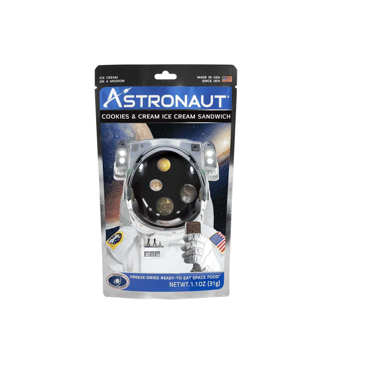 Astronaut Cookies & Cream Ice Cream Sandwich, Freeze Dried