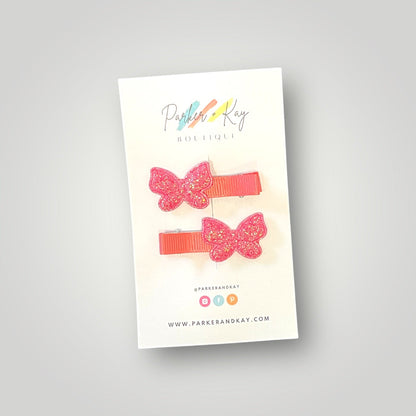 Shimmering Butterfly Hair Clips