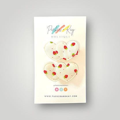 Strawberry Heart Hair Clips