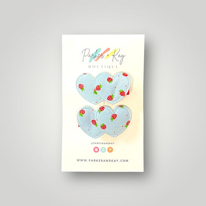 Strawberry Heart Hair Clips
