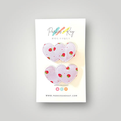 Strawberry Heart Hair Clips