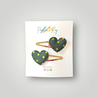 Gold Hearts Hair Clips