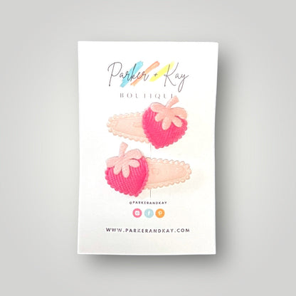 Soft Strawberries Hair Clips