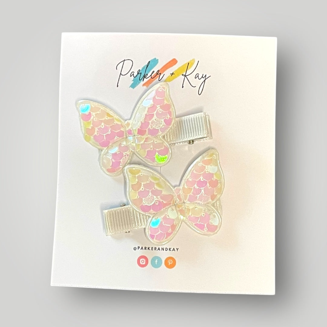 Sequin Butterfly Clips