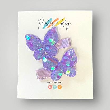 Sequin Butterfly Clips