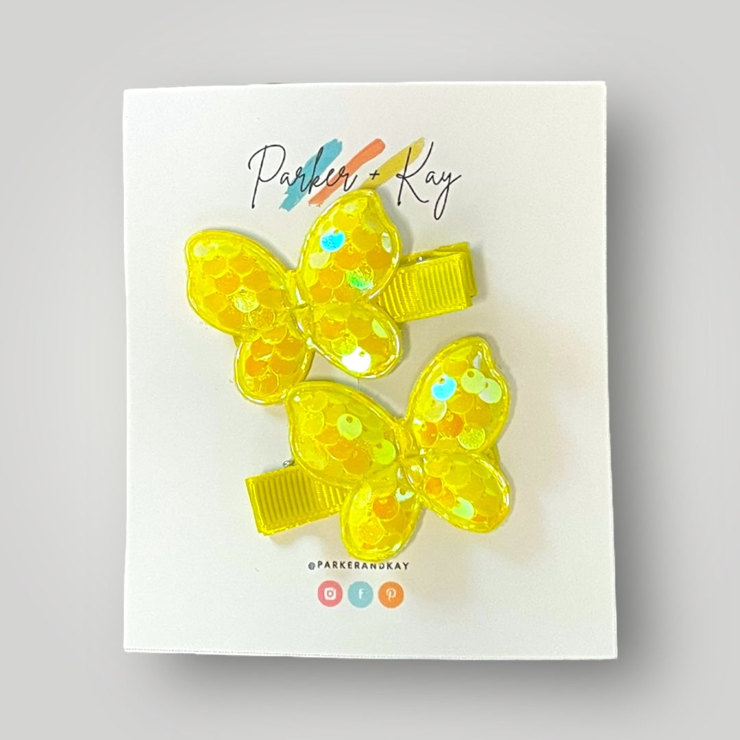 Sequin Butterfly Clips