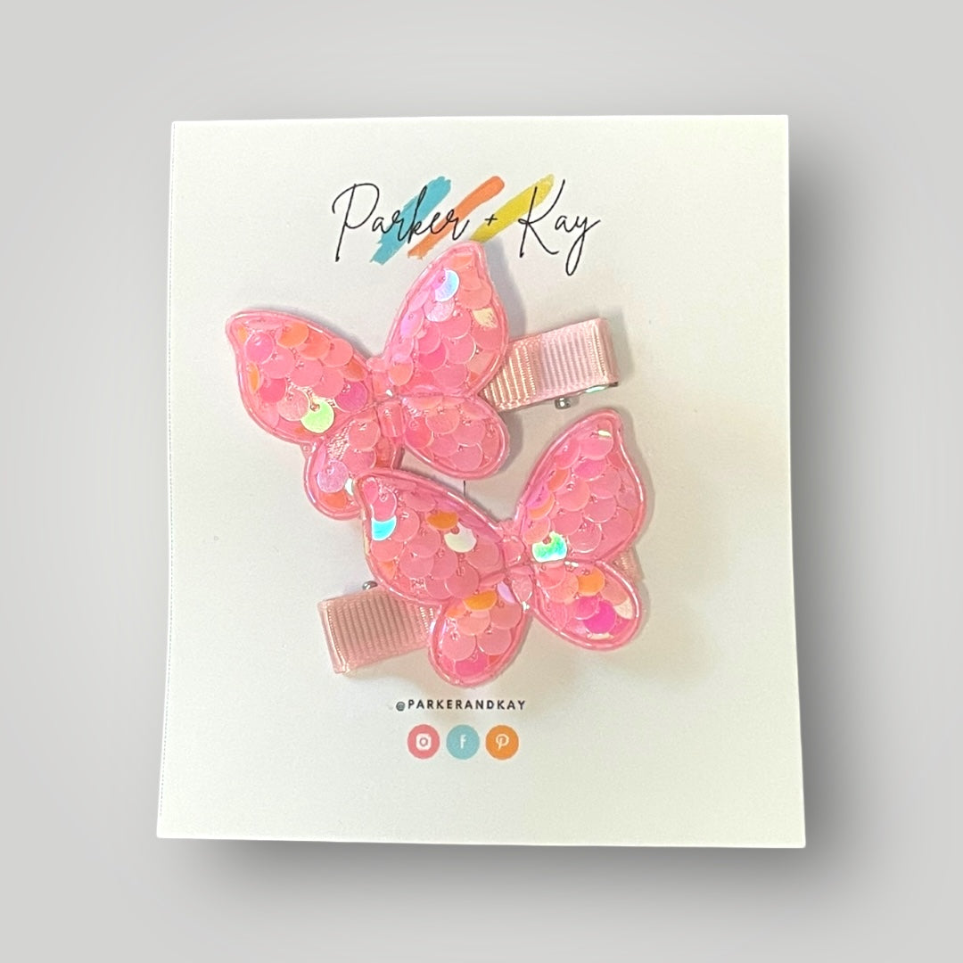 Sequin Butterfly Clips