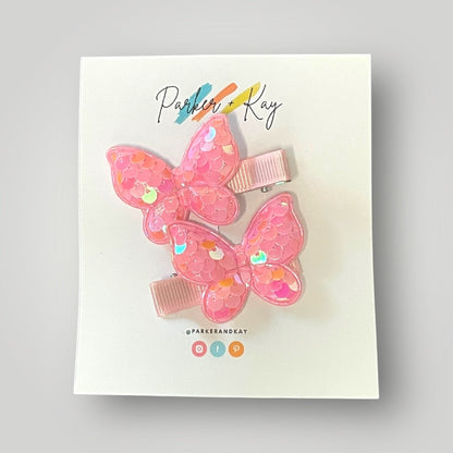 Sequin Butterfly Clips