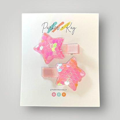 Sequin Star Hair Clips