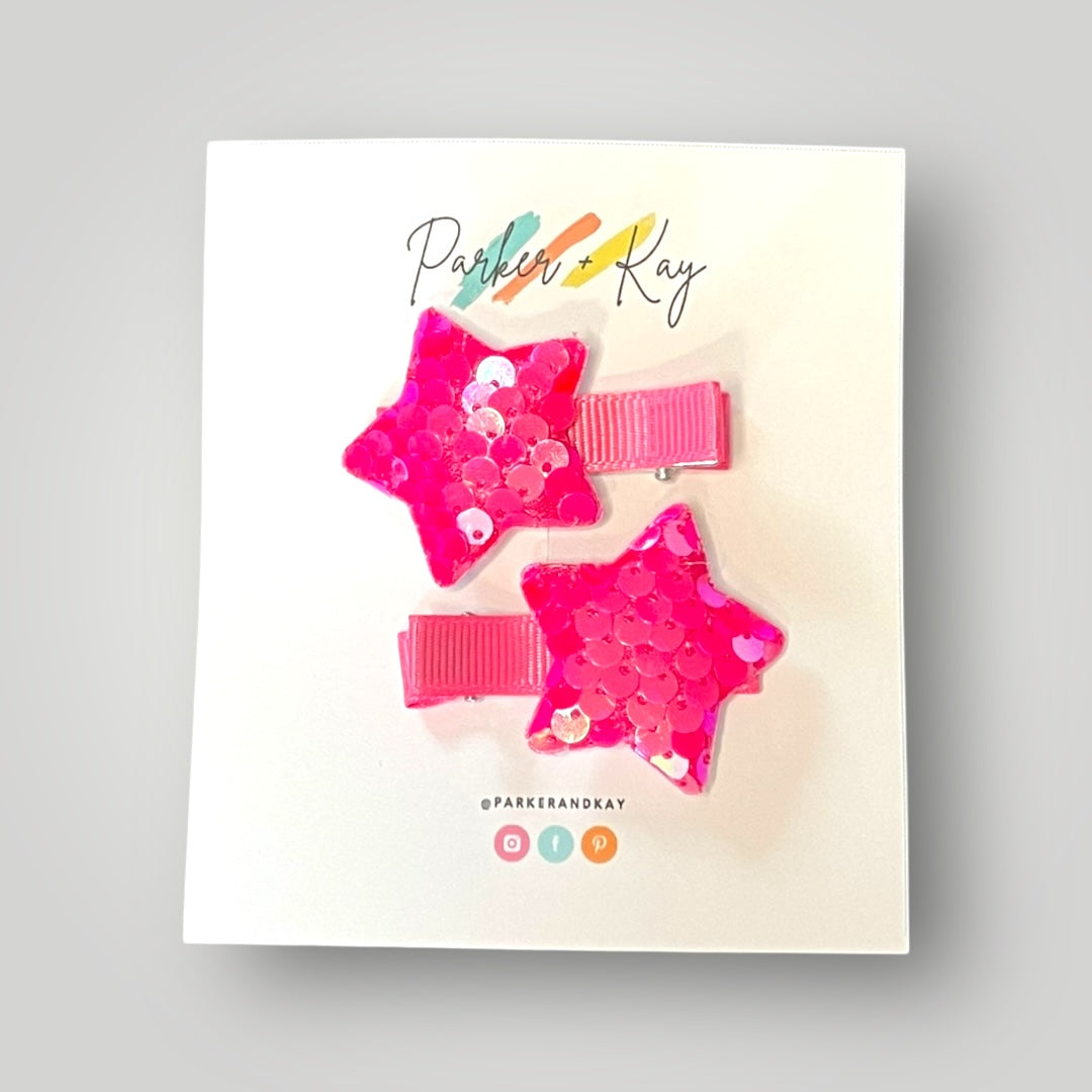 Sequin Star Hair Clips
