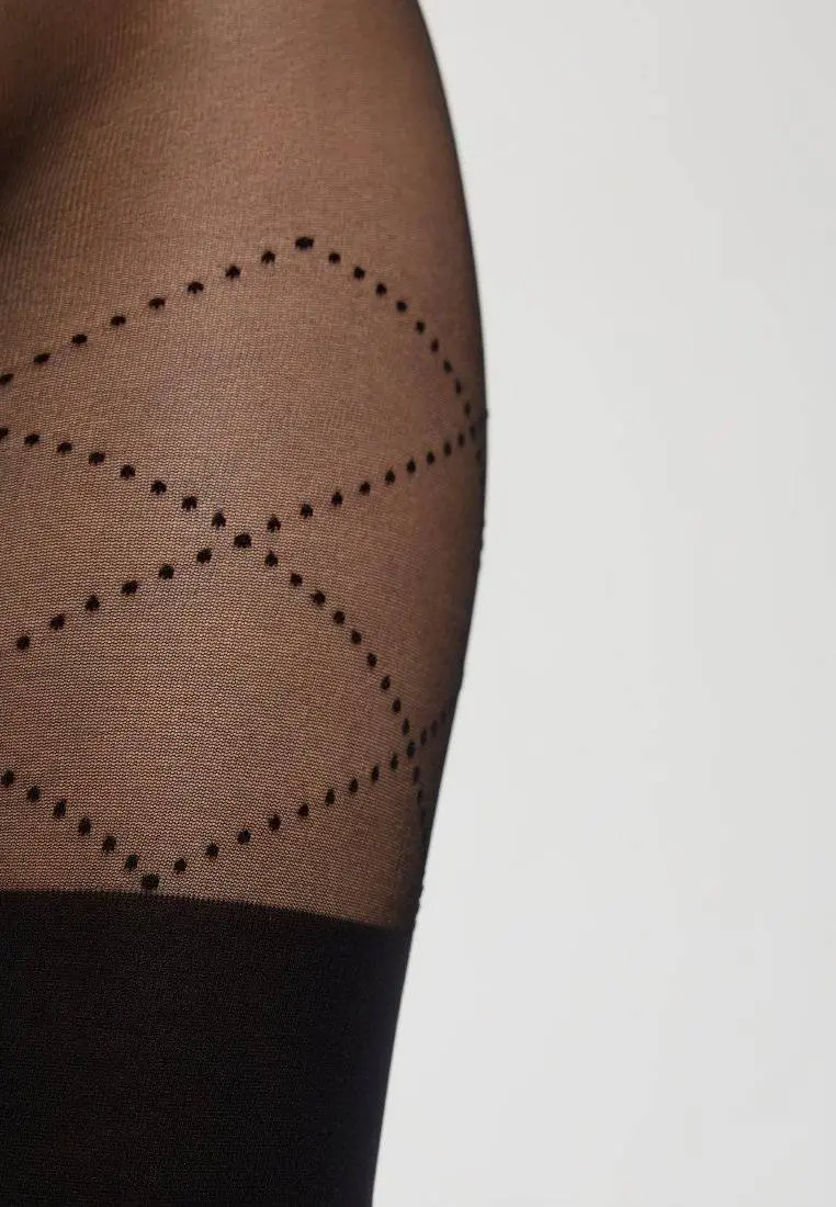Conte Fabia 50 Den - Fantasy Opaque Women's Tights with imitate stockings & geometric pattern of dots (21С-177СП)