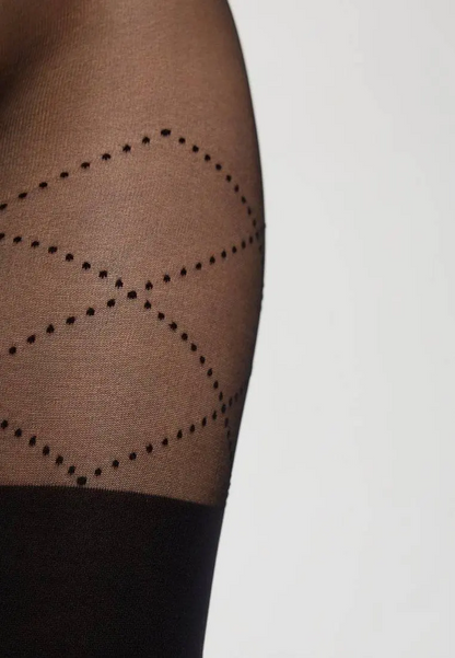 Conte Fabia 50 Den - Fantasy Opaque Women's Tights with imitate stockings & geometric pattern of dots (21С-177СП)