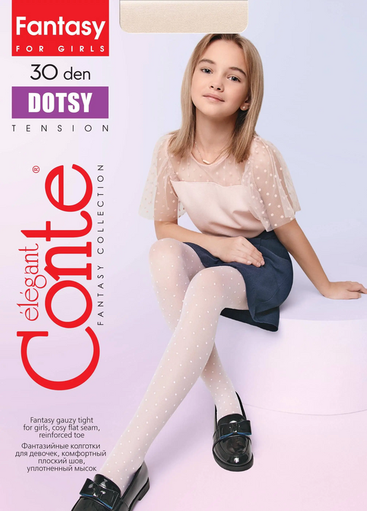 Conte Dotsy 30 Den - Fantasy Tights For Girls With a Polka Dots - 4yr. 6yr. 8yr. 10yr. 12yr. (22С-143СП)