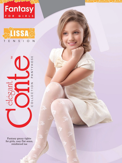 Conte Lissa 20 Den - Fantasy Thin Tights for Girls with a "flower umbrellas" - 4yr. (14С-8СП)