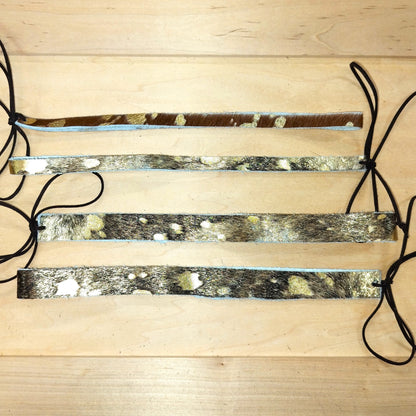 **Tan Metallic Leather Hat Band Only 984b