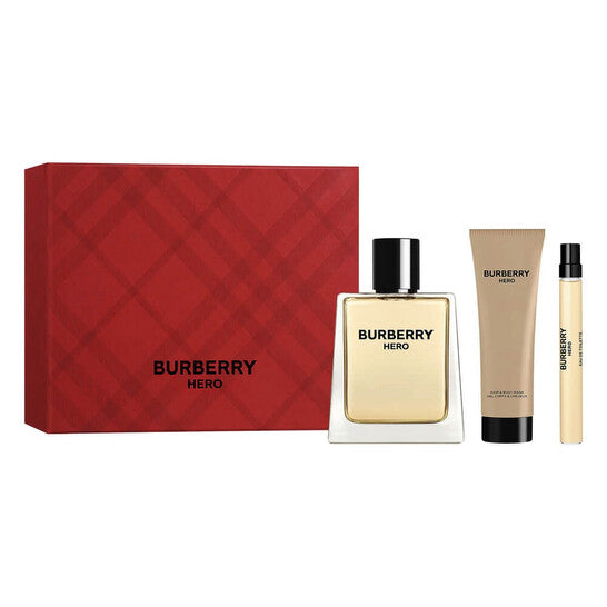 Burberry Hero GIFTSET includes ( 3.3 oz EDT spray + 0.33 oz EDT spray + 2.5 oz Shower Gel) for Men