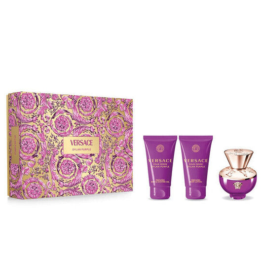 VERSACE  Pour Femme Dylan Purple (H/B)3Pc Set(1.7Oz Edp Sp,1.7Oz Body Lotion,1.7Oz Shower Gel)for Women