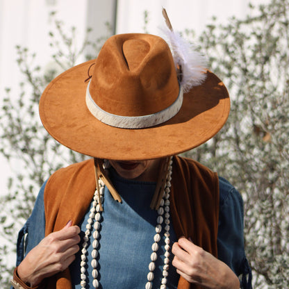 **White Turquoise & Wood Melon Beaded Necklace 258p