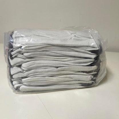 12 Pair Pack, Cow Hide Grain Leather Drivers, Work Safety Gloves, Size (Large)