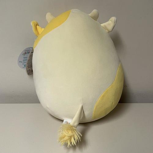 Squishmallows 11'' Dagmar The Lemon Cow Plush Toy, Yellow, White