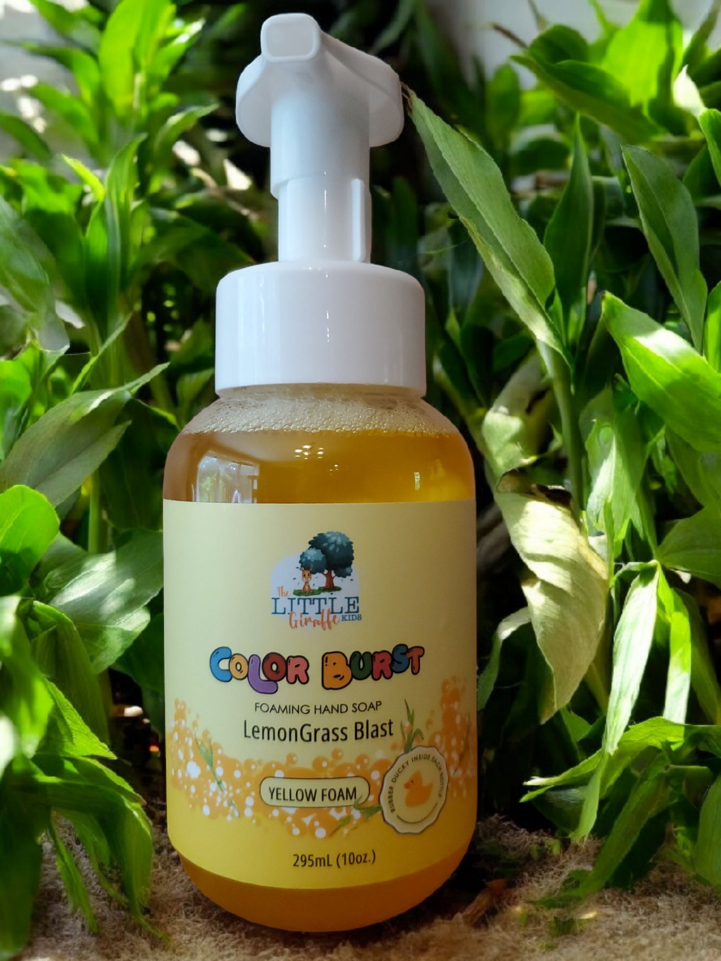 Non-Toxic, Colorful Foaming Hand Soap for Kids. Yellow Foam. Fragrance Lemongrass.