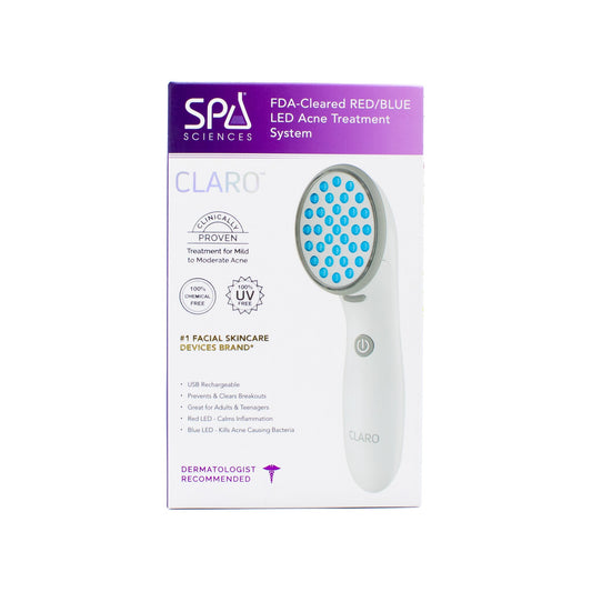 Spa Sciences CLARO Blue & Red LED Acne Treatment Light Therapy - New