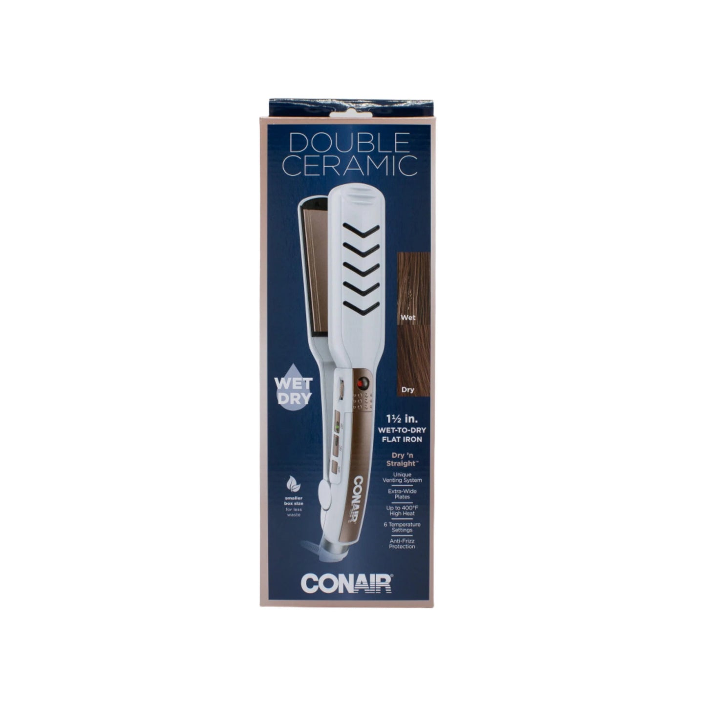 CONAIR Double Ceramic Wet to Dry Flat Iron 1.5" - New