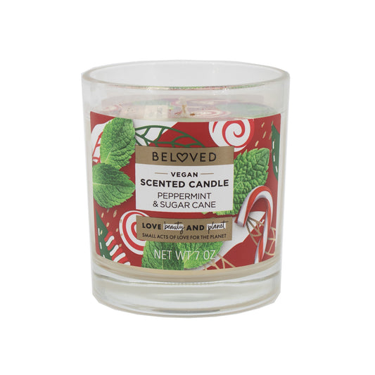 Beloved Vegan Scented Candle Peppermint & Sugarcane 7oz - New