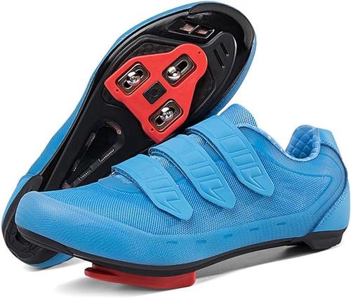 Mens Womens Cycling Shoes Compatible with Peloton Road Bike Size M9/W11,Blue