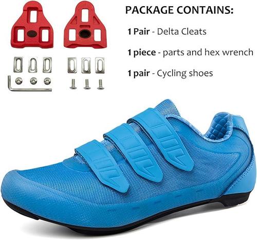 Mens Womens Cycling Shoes Compatible with Peloton Road Bike Size M9/W11,Blue