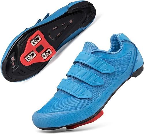 Mens Womens Cycling Shoes Compatible with Peloton Road Bike Size M9/W11,Blue
