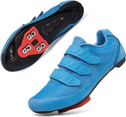 Mens Womens Cycling Shoes Compatible with Peloton Road Bike Size M9/W11,Blue