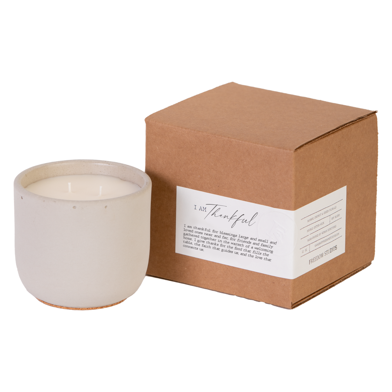 I AM Thankful 22 oz Concrete Candle