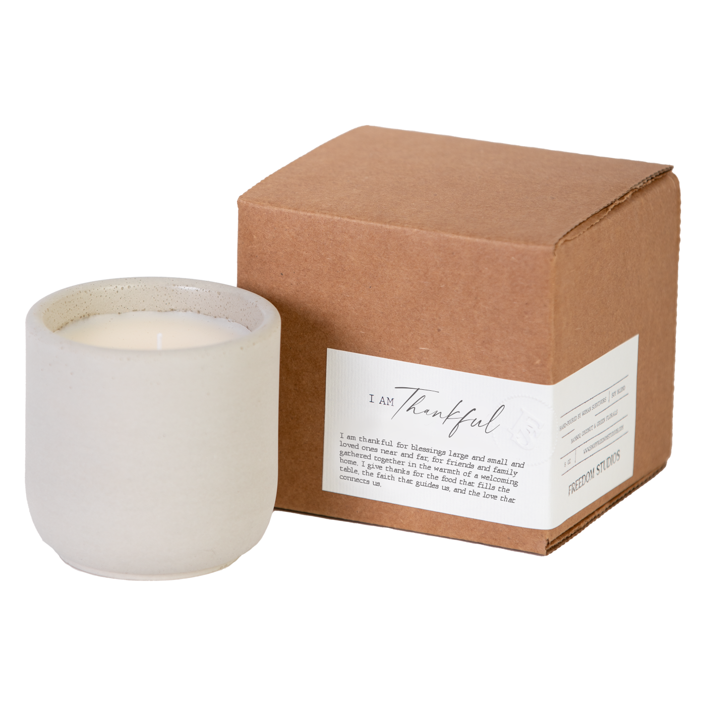 I AM Thankful 8 oz Concrete Candle