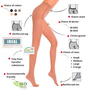 Conte Ideal 20 Den - Classic Women's Tights with a Reinforced Shorts (16С-29СП)