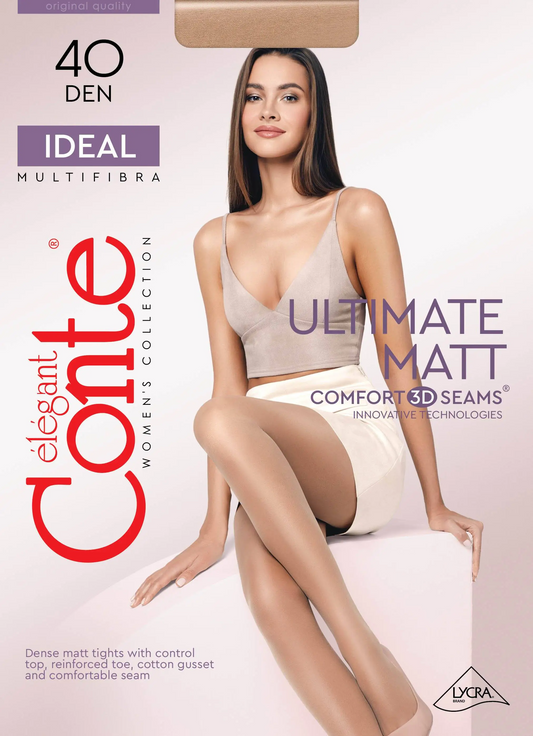 Conte Ideal 40 Den - Classic Women's Tights with a Reinforced Shorts (16С-30СП)