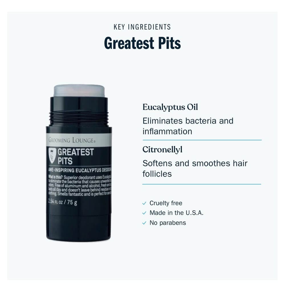 Grooming Lounge Greatest Pits Deodorant - Aluminum & Alcohol-Free Deodorant